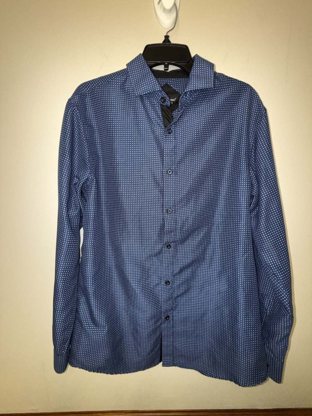 Alex Vando Premium Men's Microfiber Long Sleeve Geometric Print Dress Shirt